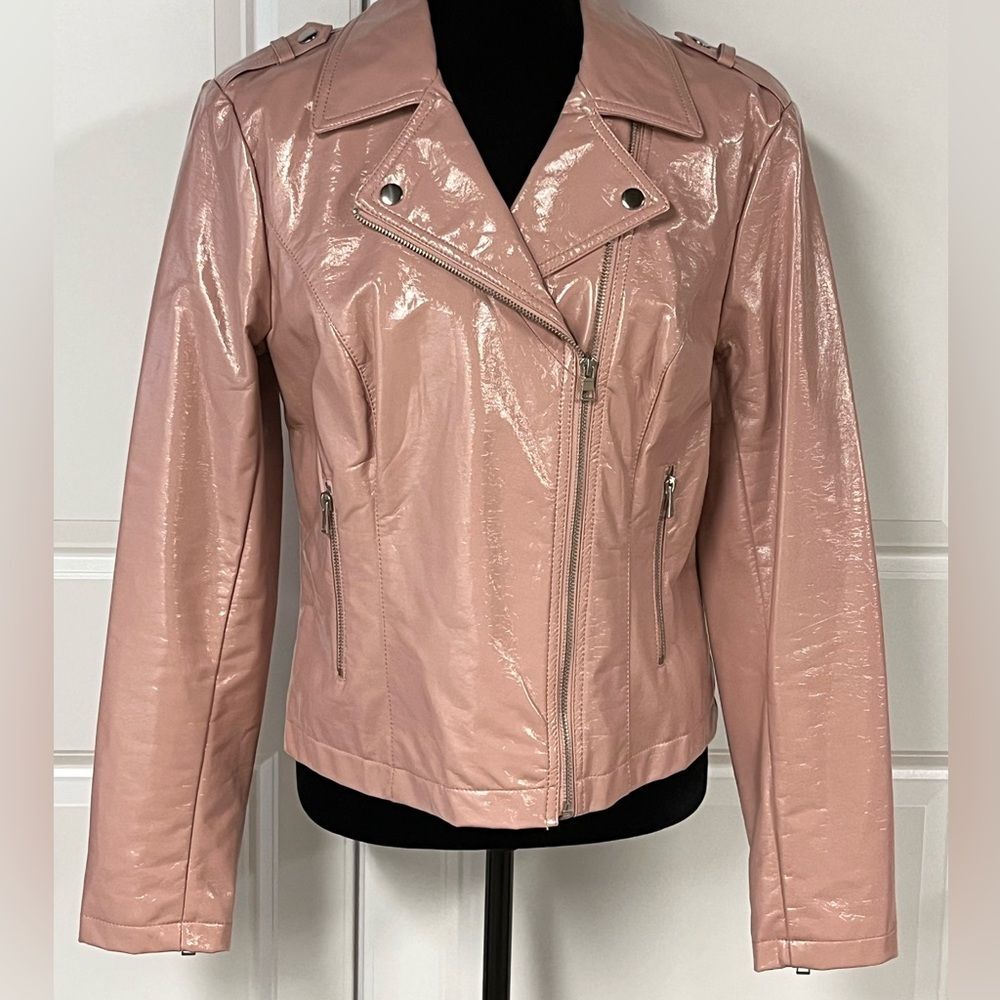 bar lll Shiny Faux Leather Jacket